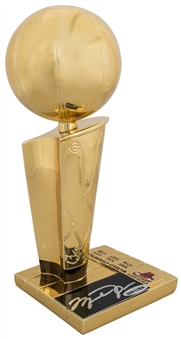 Michael Jordan Signed Plaque Mounted Onto Chicago Bulls Six-Time World Champions NBA Trophy Replica (UDA) 